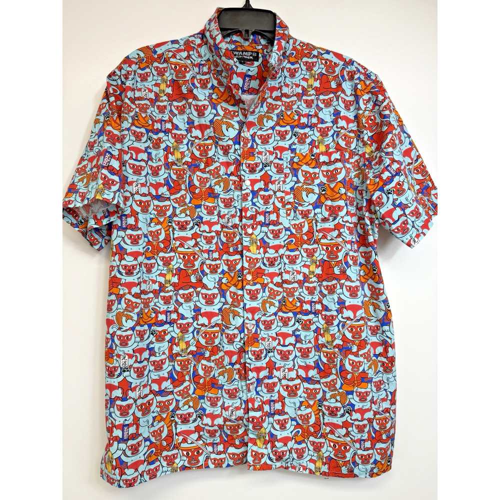 Swamp Co LxKUHN Funwear Notyo Kitty Hunting Short Sleeved Men’s Large Button